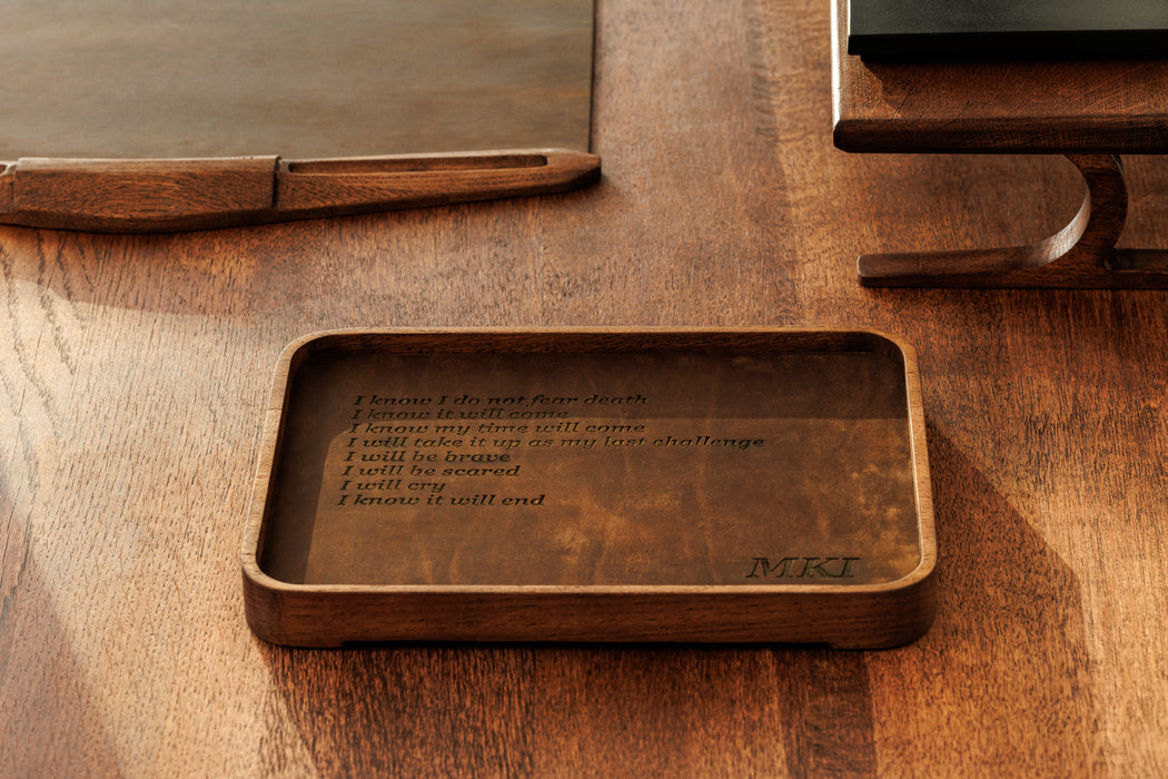 $49.73 personalized wood&leather tray and $5.99 shipping by USA