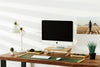 Personalized office tray in premium wood and leather