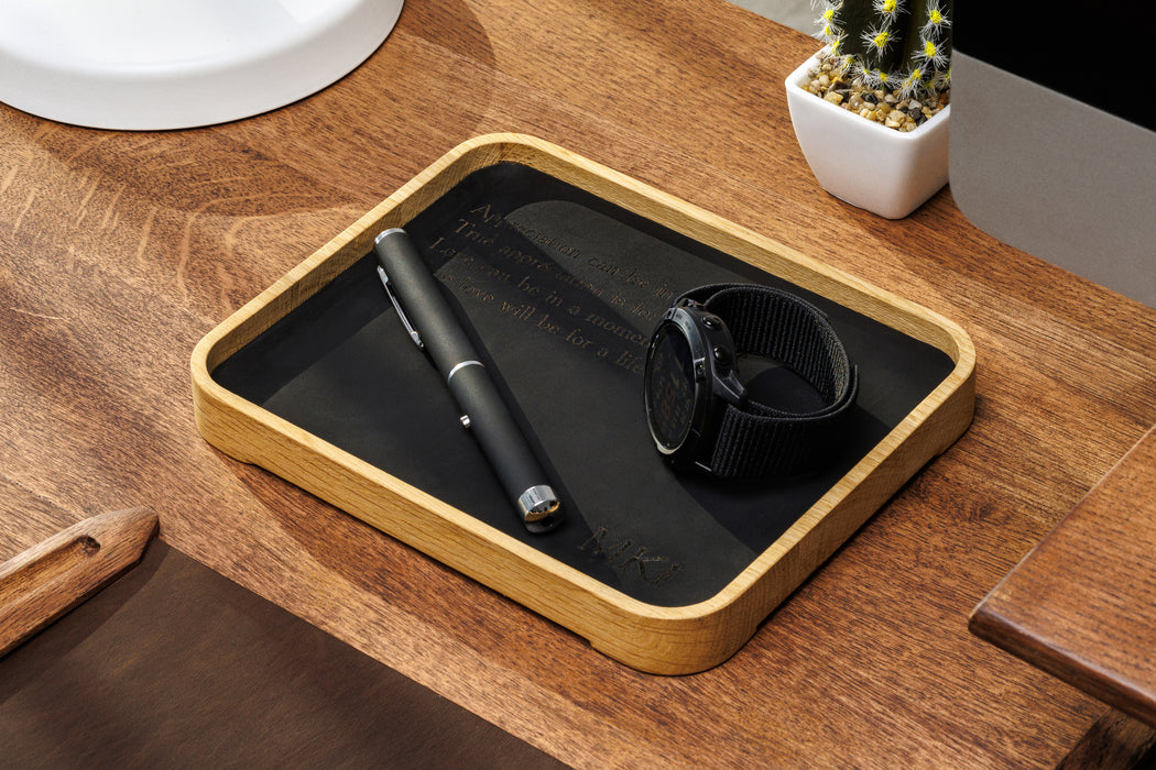 Artisanal desk tray with timeless aesthetic