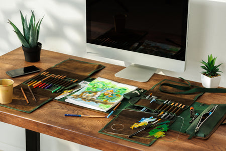 Premium green brown art organizer Mureli