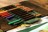 Green brown leather drawing kit | Mureli Workshop