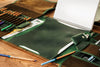 Handmade green and brown leather art case | Inspired by Artemis