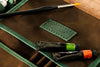 Handmade leather art roll | Green brown | Inspired by Artemis
