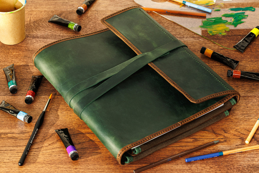 Forest-inspired leather artist roll | Mureli Artemis Collection