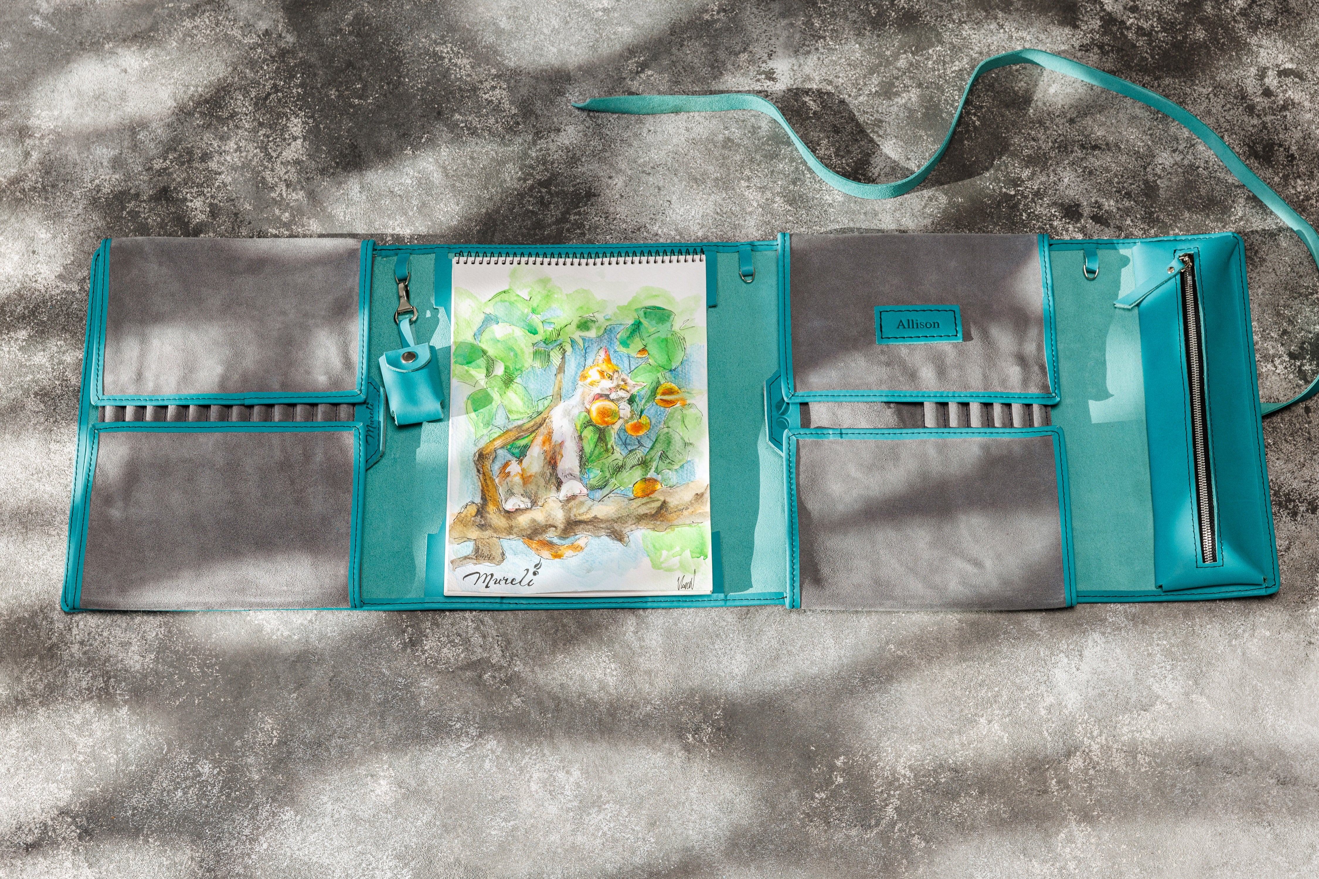 Fresh ocean teal leather art kit | Mureli