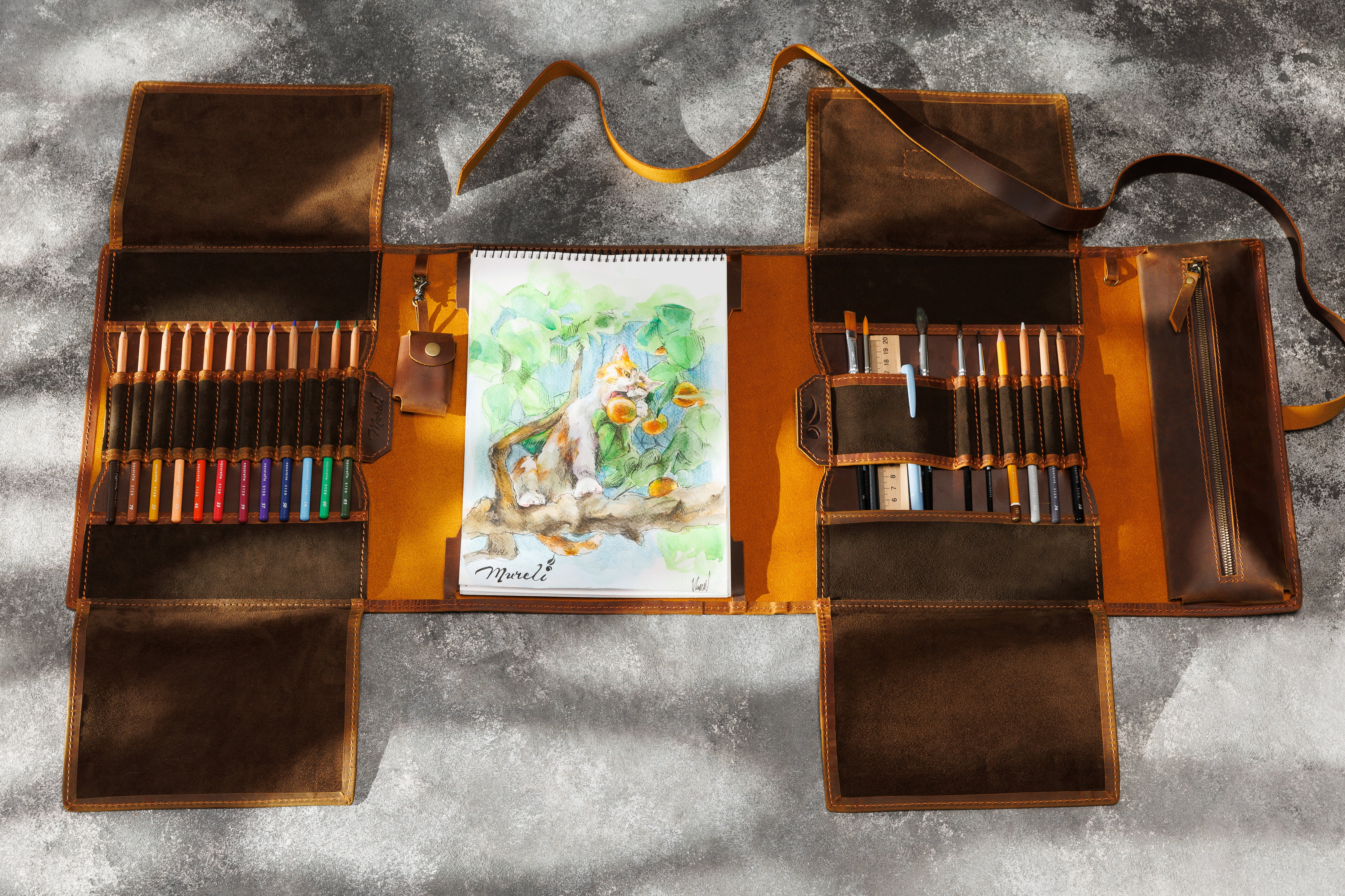 Handcrafted whiskey leather art kit by Mureli