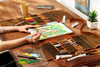 Luxury ginger leather art organizer by Mureli