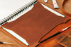 Bright ginger leather artist travel organizer