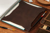 Luxury chocolate leather travel sketch organizer