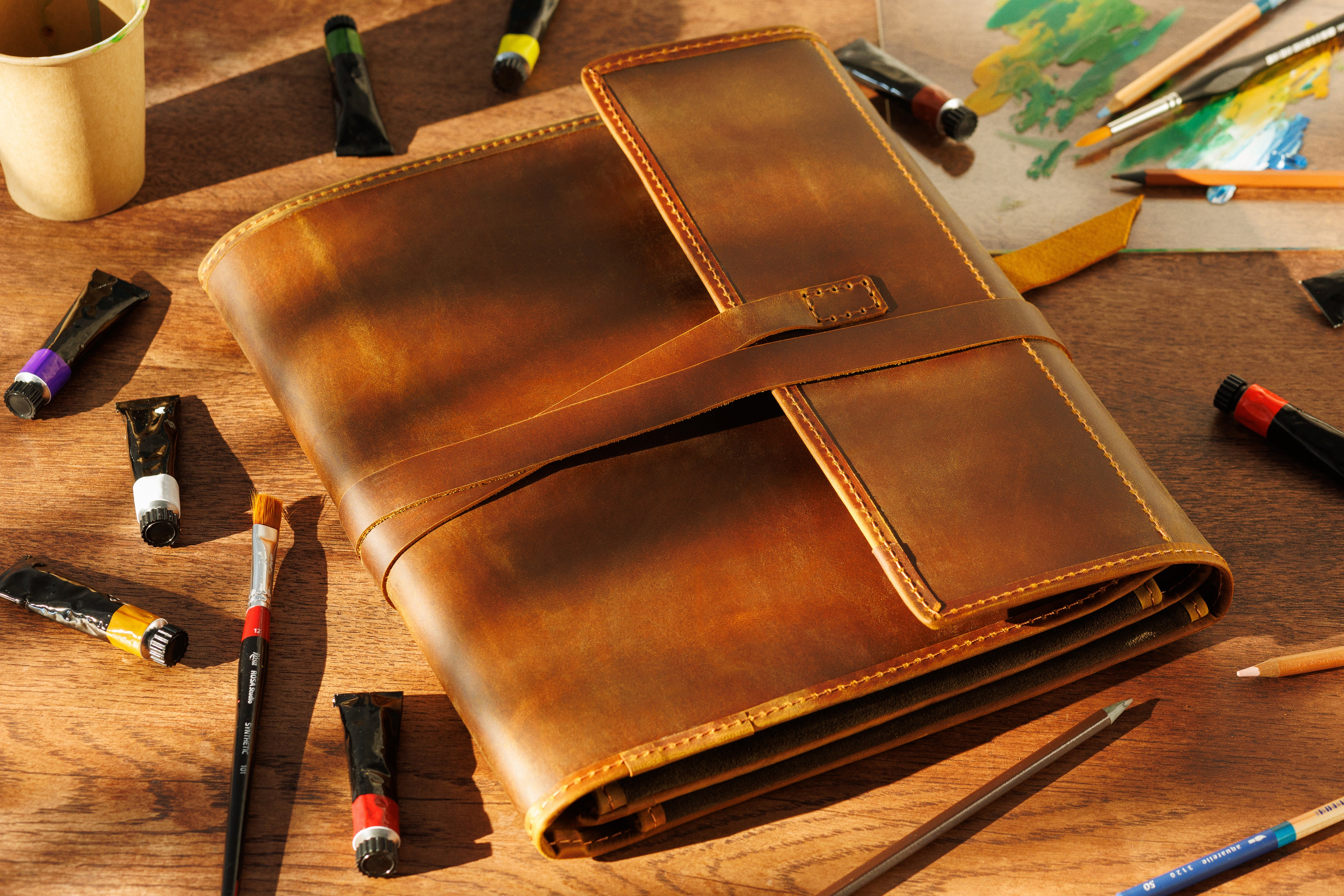 Rich whiskey leather art kit | Mureli Workshop