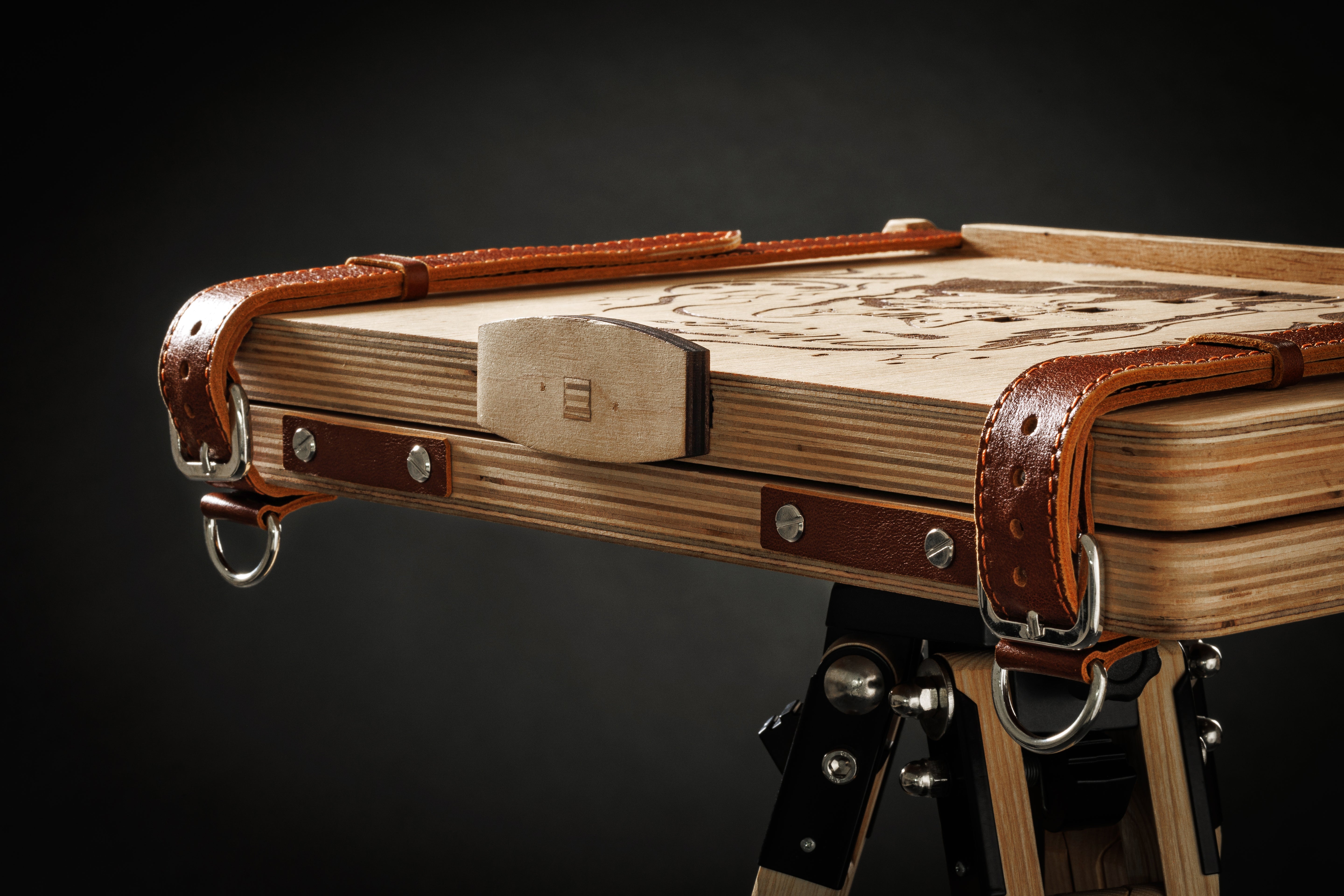 Artist travel case packed with brushes and paints