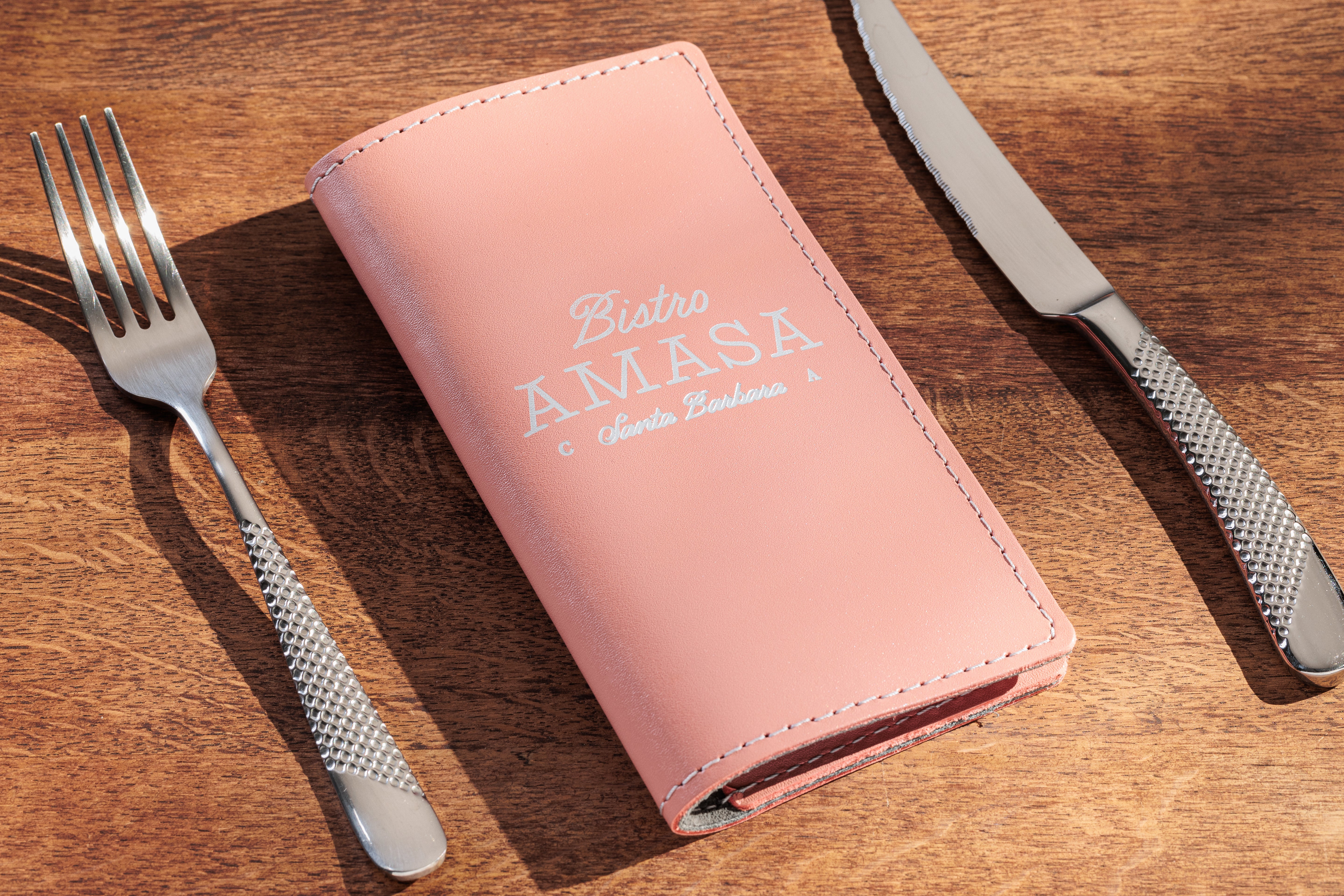 Custom | Personalized Dusty Rose Heavy-Duty Check Presenters for cafe (Or choose other leather color)