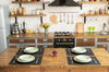 Set of Black Leather Placemats | Luxury Table Decor with Personalization