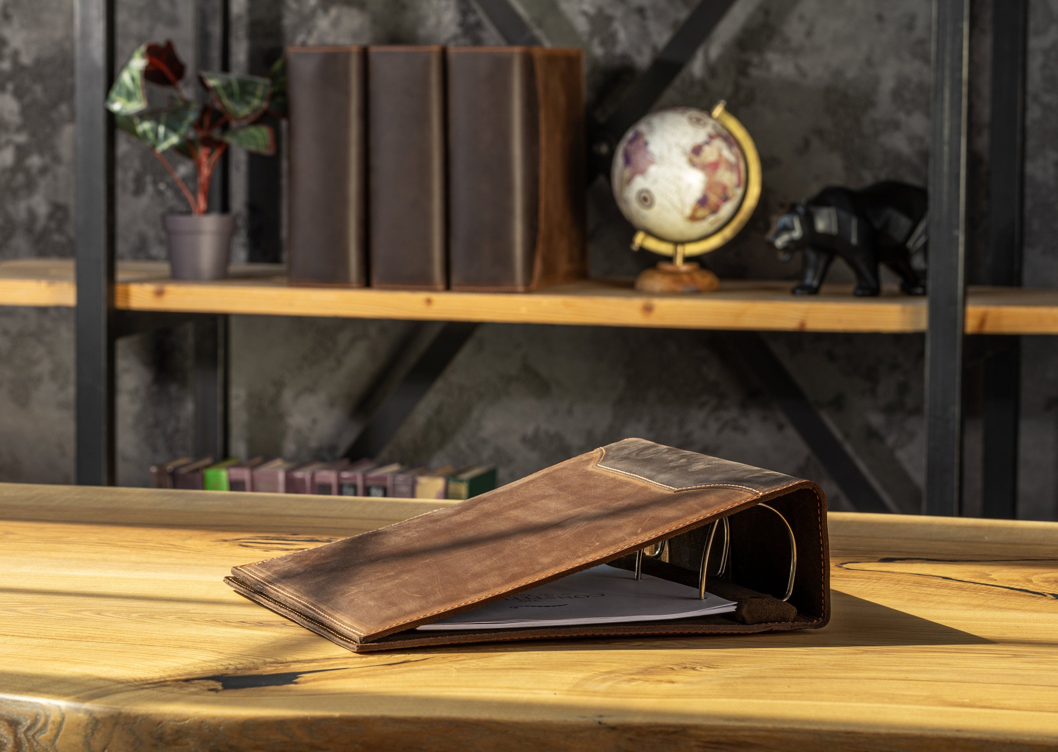 Premium Leather Binder with 3" Ring – Executive Archive Organizer