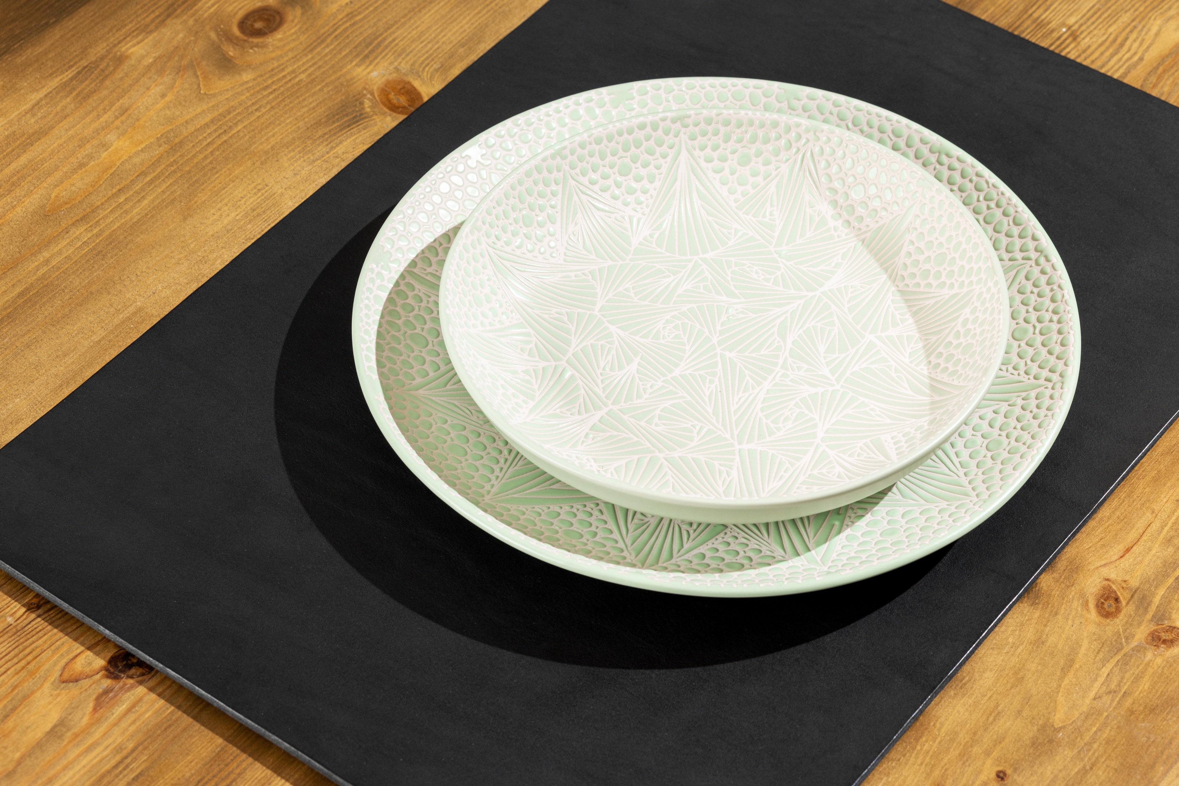 Black Leather Table Mats | Custom Set for Elegant Dining