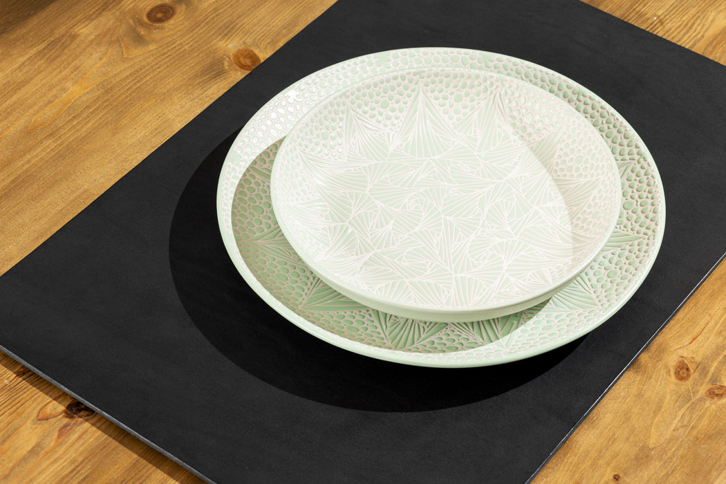 Black Leather Table Mats | Custom Set for Elegant Dining