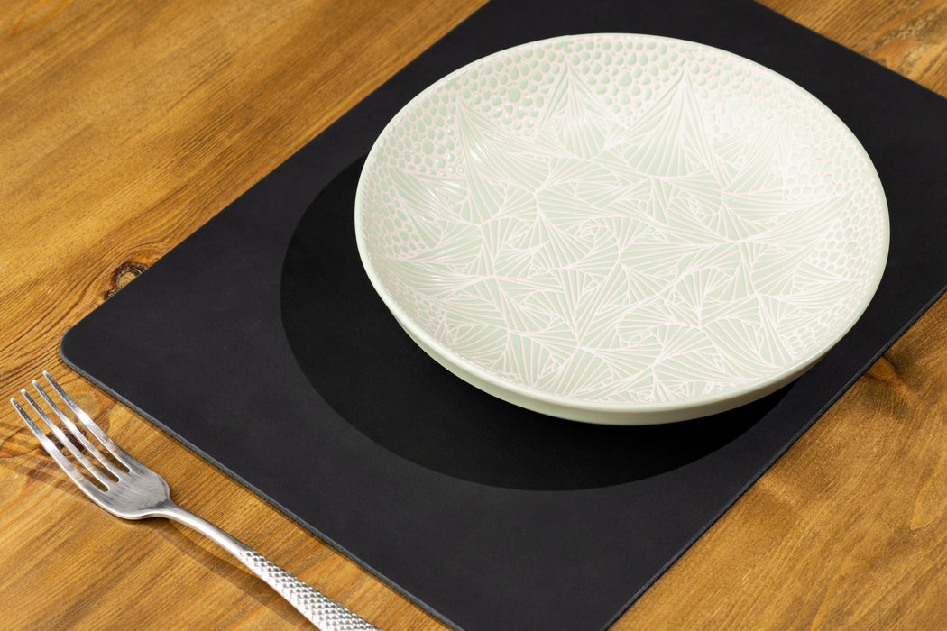 Personalized Black Leather Placemats | Stylish and Durable Set