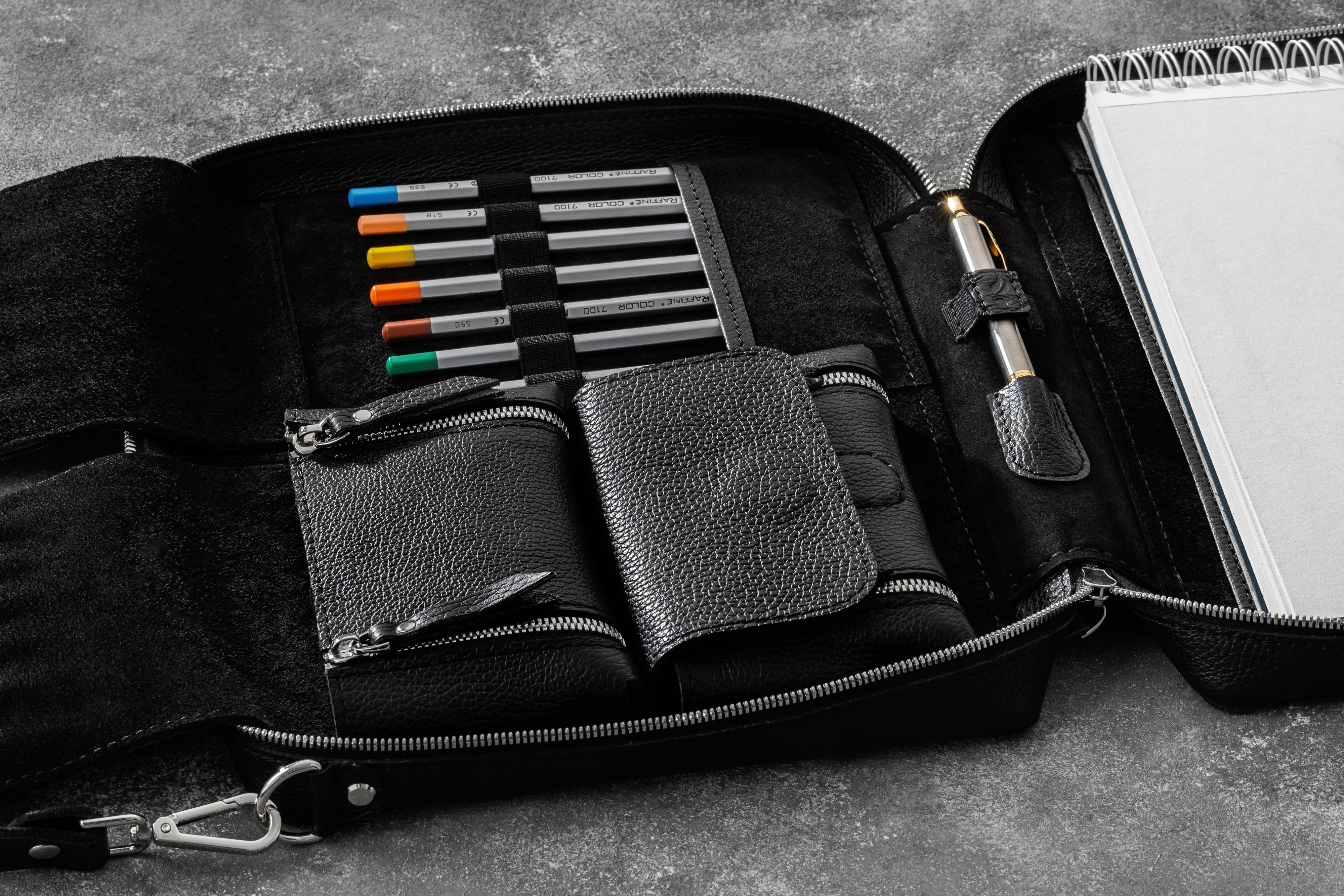 Handcrafted Artist Organizer with Elastic Tool Holders