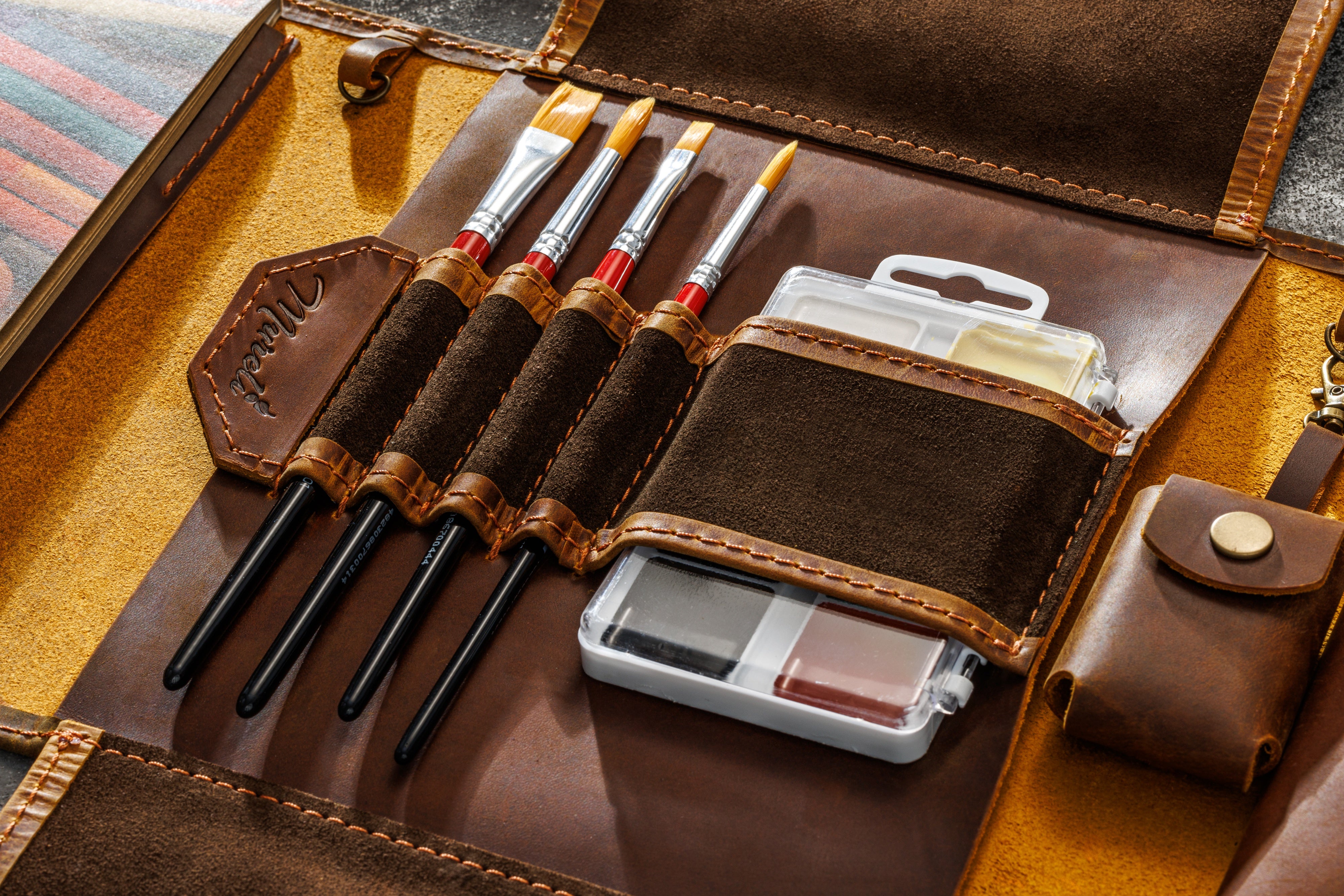Unique Gift for Artists | Handmade Leather Organizer