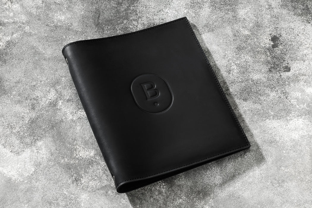 Personalized Leather Portfolio Black