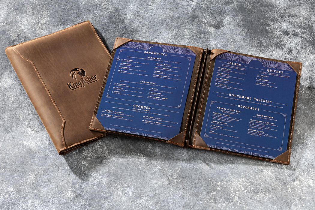 leather menus holder genuine leather custom customer logo