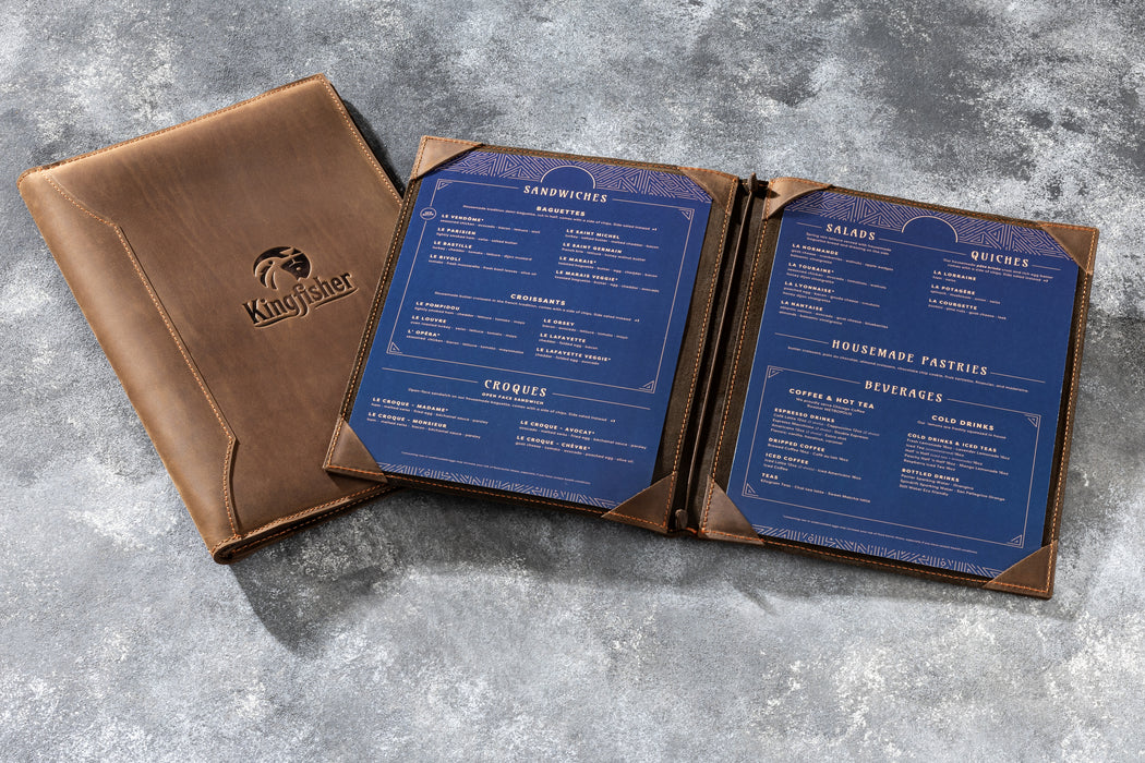 Set of 10, 20, 50, 100 Premium Leather Menu Covers for Elevated Guest Experience | 8.5x11 or 8.5x14 |