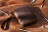 Chocolate Leather Art Organizer | Handmade Artist Kit with Sketchbook | Great Gift for Creative Souls | Mureli Studio