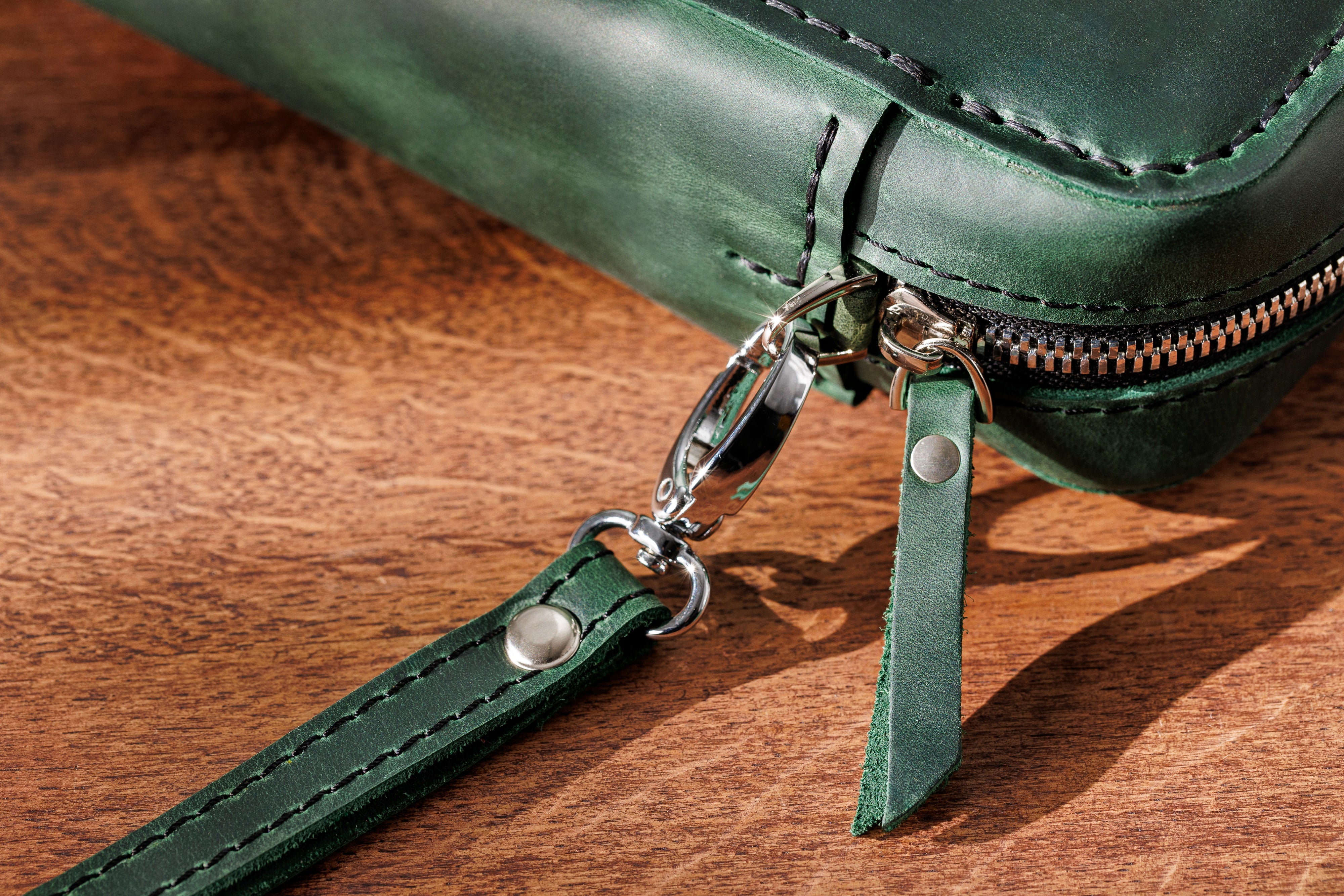 Hunter Green Leather Artist Roll | Travel Case with Sketchbook and Supplies | Gift for Art Enthusiast