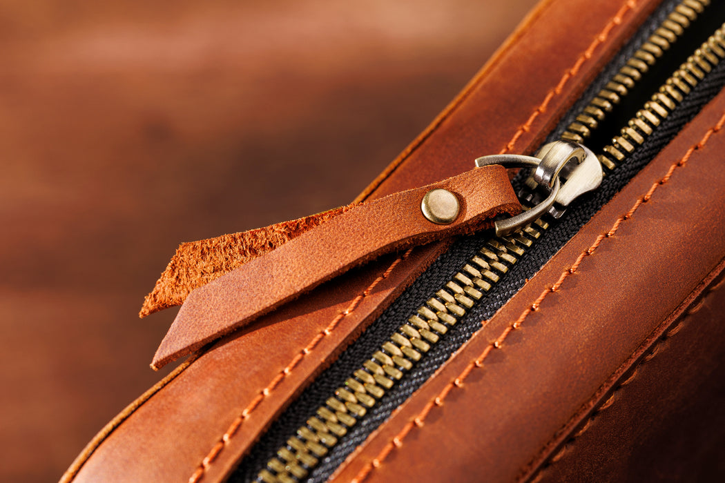 Luxury Cognac Leather Drawing Case | Compact Art Organizer with Personalization | Gift-Ready