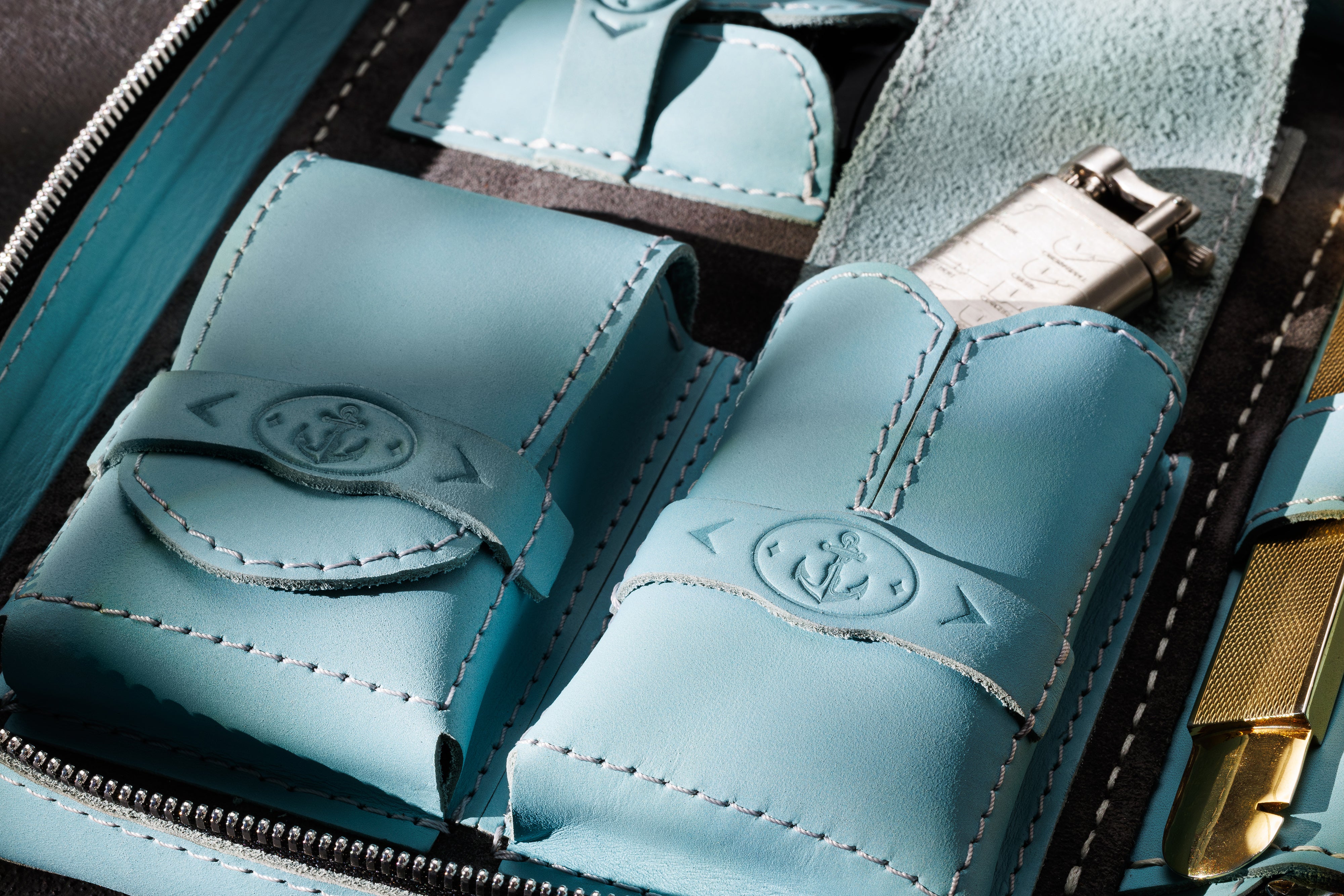 pockets with anchor personalization | cigar case