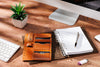 Light Brown Leather Ring Organizer – Refillable Binder Notebook