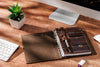 Refillable Brown Leather Journal – Handmade Business Organizer
