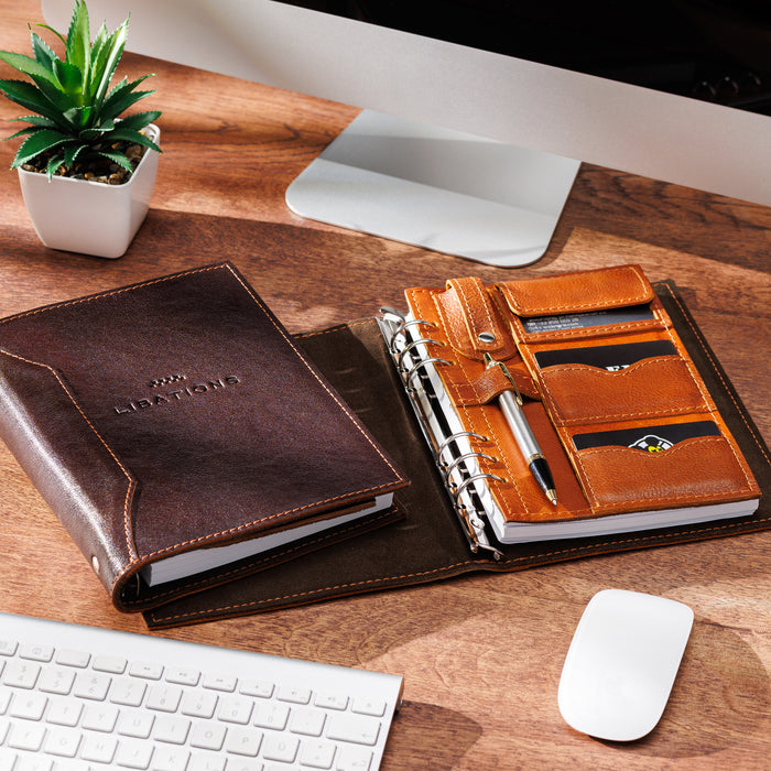 Premium Leather Binder in Light Brown – Personalized A5 Planner