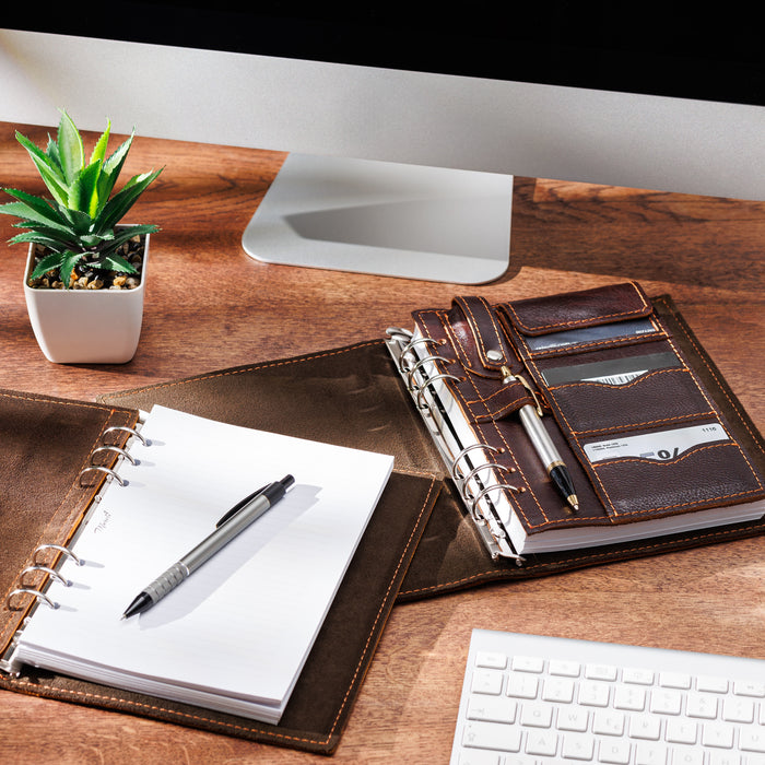 Brown Leather That Ages Beautifully – Refillable Ring Journal