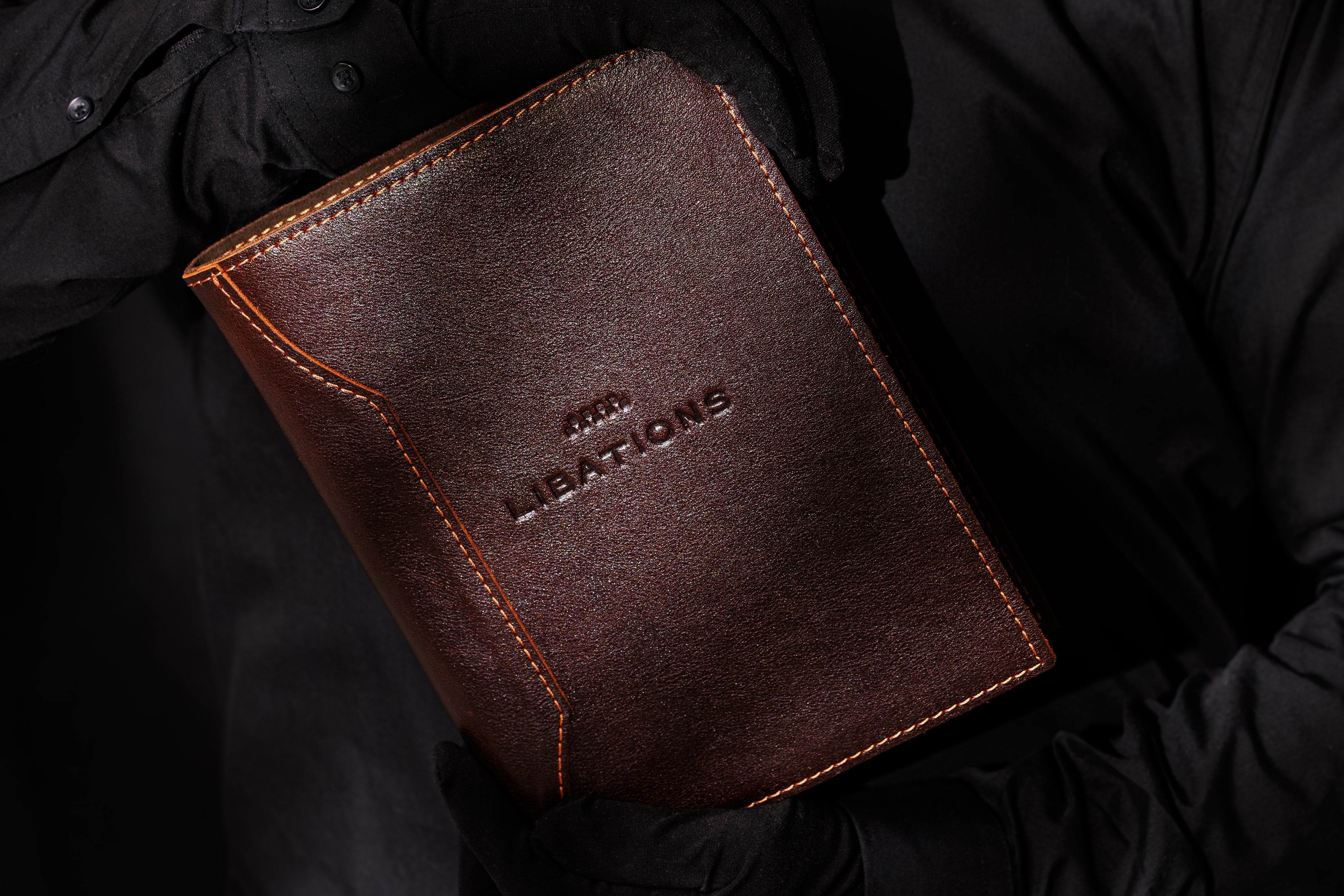 Light Brown Leather Ring Organizer – Refillable Binder Notebook