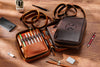 Artist travel bag with brush holders