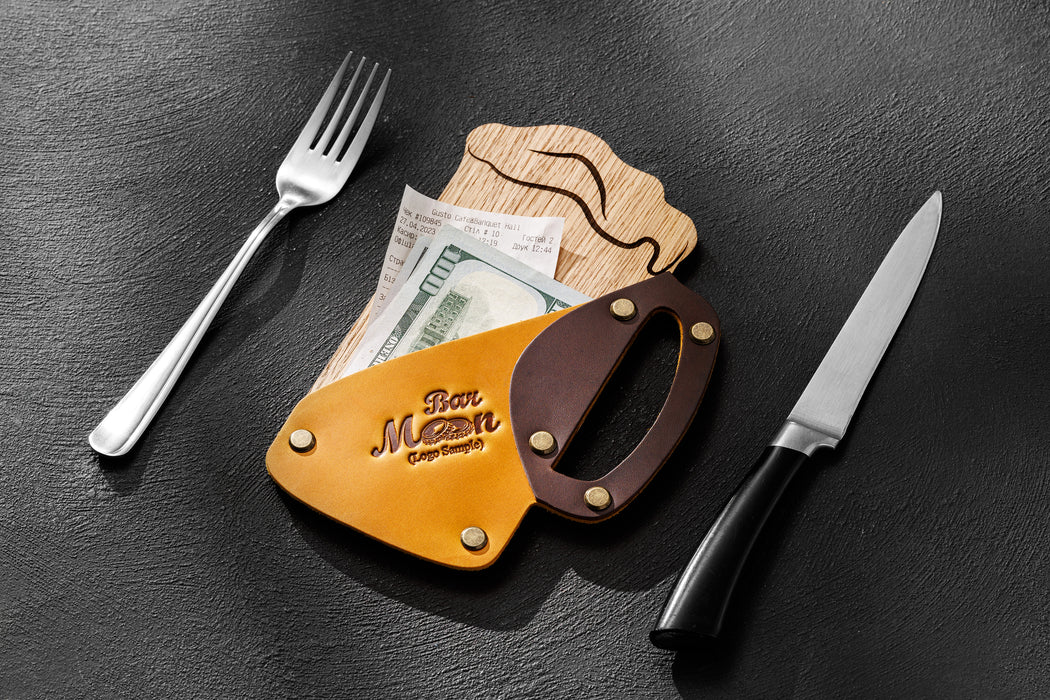 Beer-themed bar accessory with rustic look