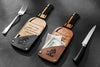 Dark leather wine check folder with engraving