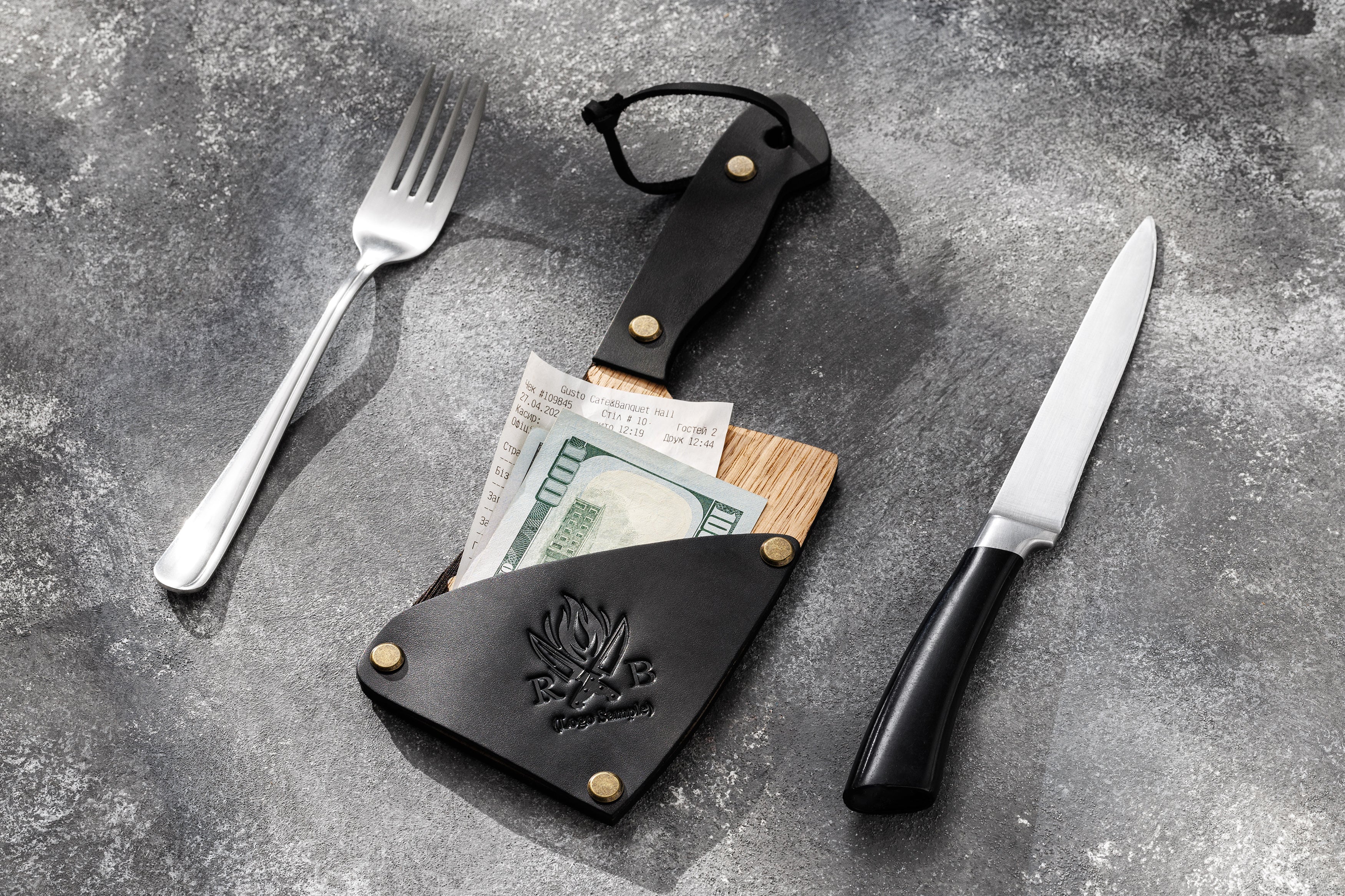 Cleaver bill presenter styled for grill bars