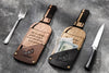 Wine bottle shaped check presenter with fork and knife
