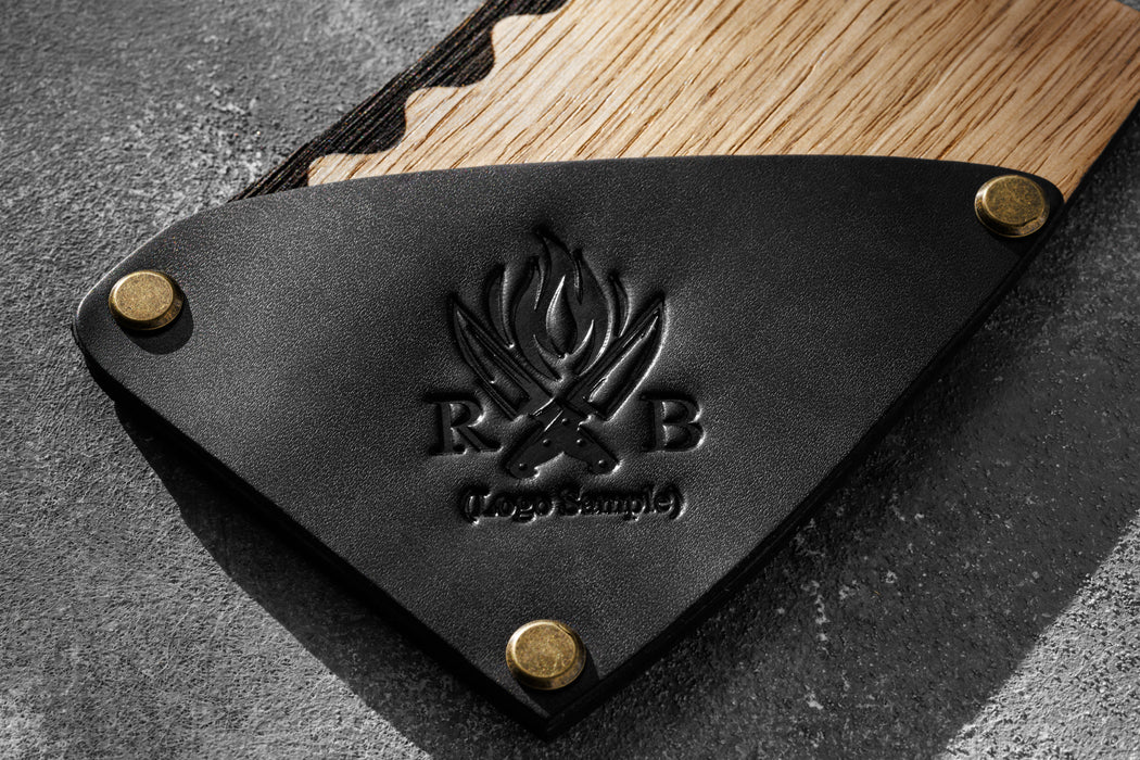 Bottle-shaped bill folder with black leather front