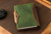 Nature-Inspired Green Leather Binder – Personalized and Professional