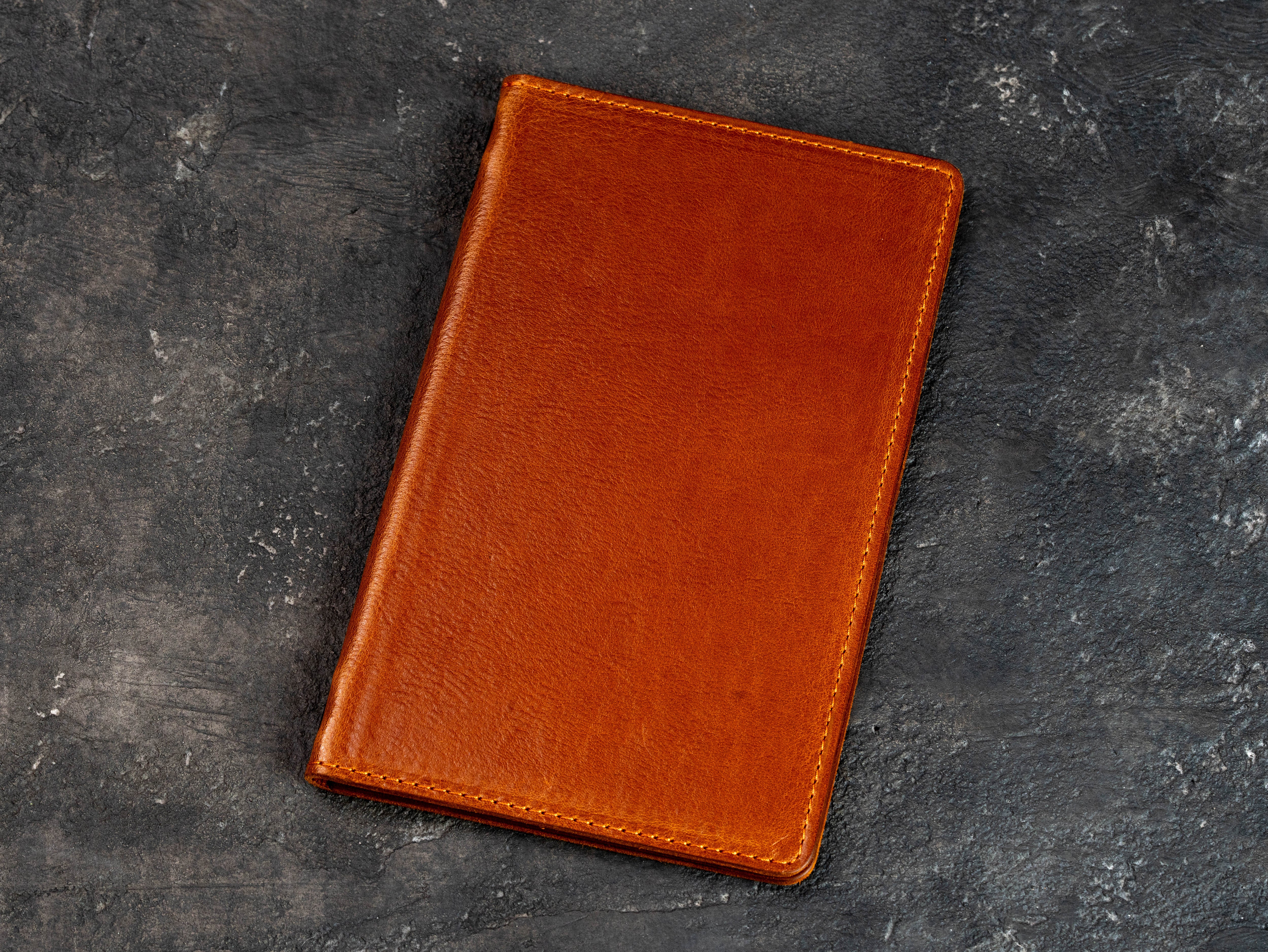 Camel Leather Restaurant Menu Cover with Elastic Cord | Mureli
