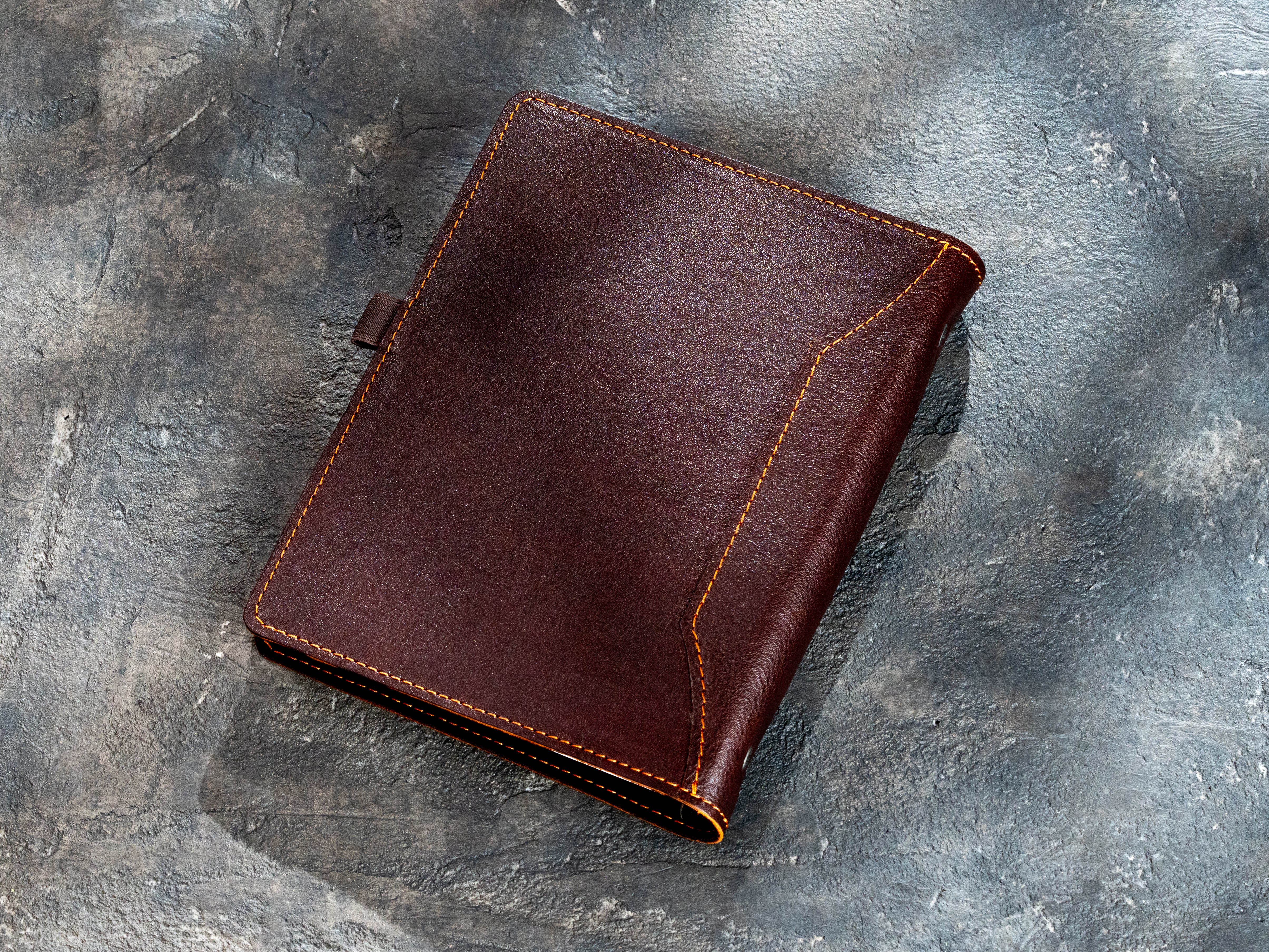 Dark Brown Leather A5 Recipe Binder with Family Recipe Book Design 1 | Mureli