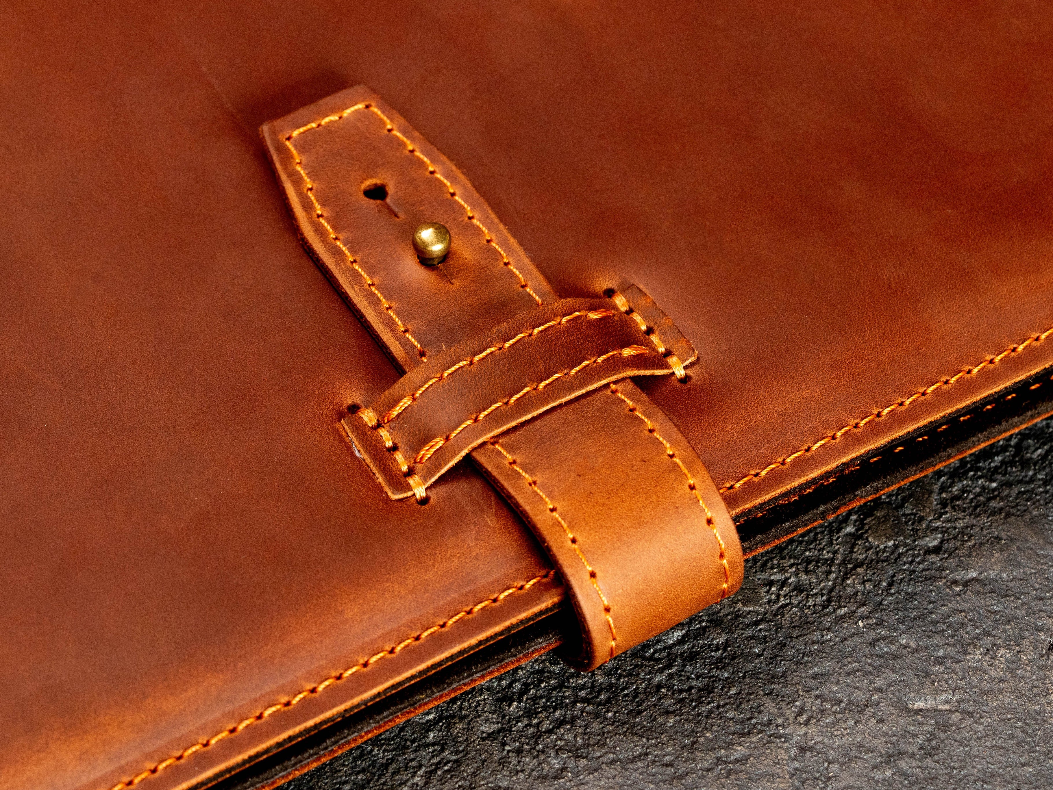 Personalized Copper Leather Legal Pad Portfolio with Name, Business Document Organizer for 8.5 × 11.75 Notepad | Mureli
