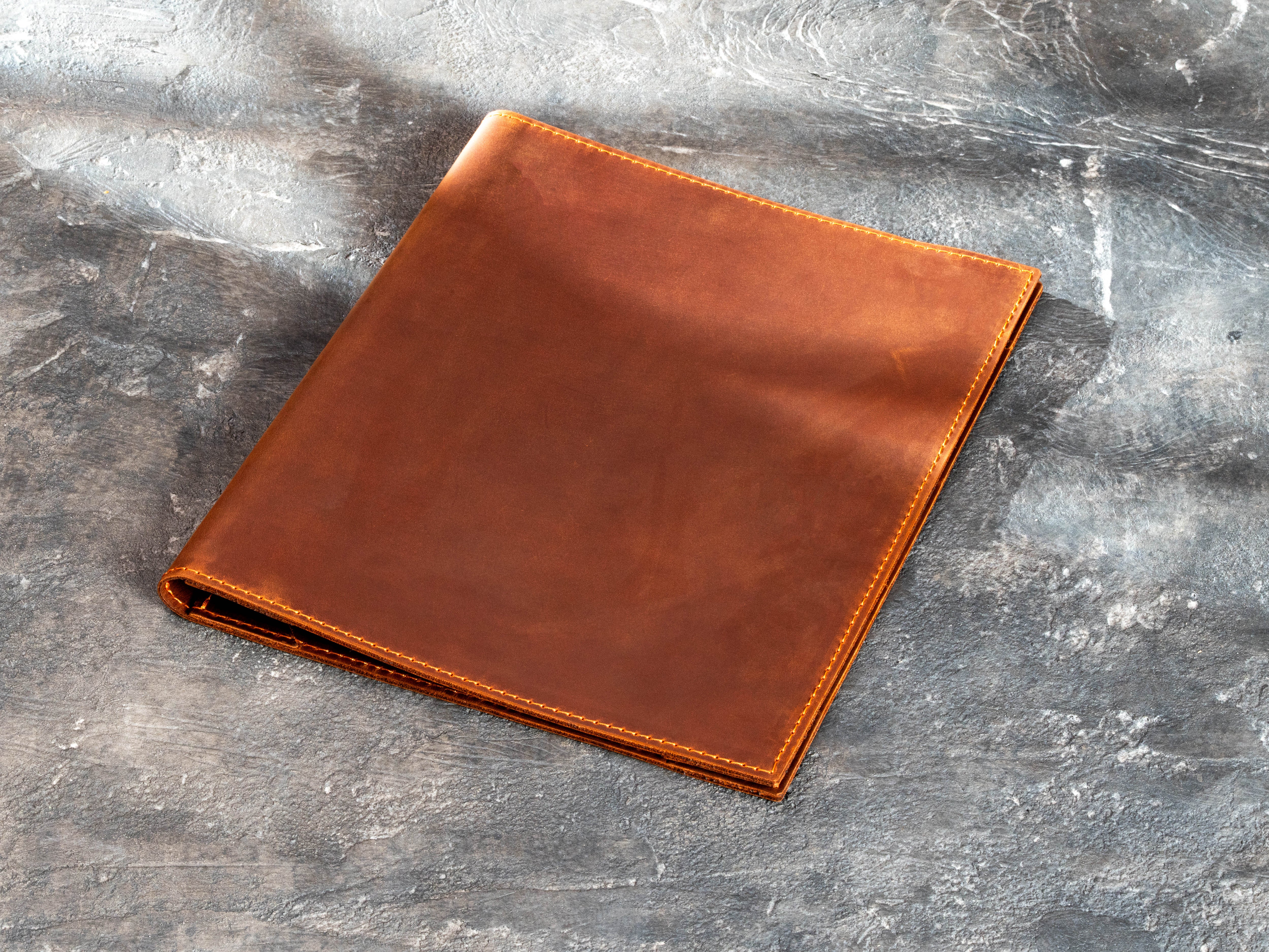 soft leather menu cover for 8.5 × 11 inch restaurant menus, shown without personalization