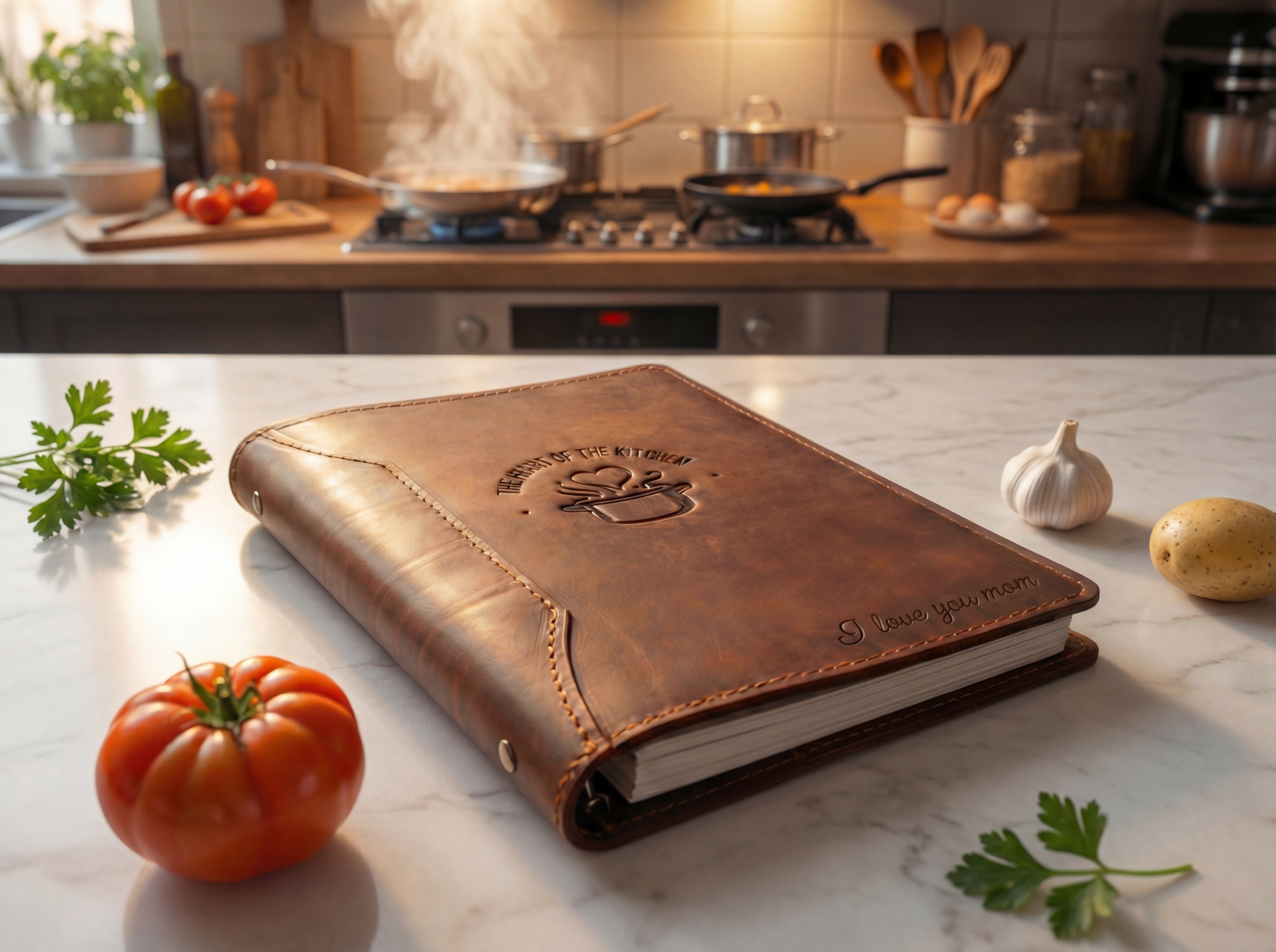 Personalized Leather Recipe Book 