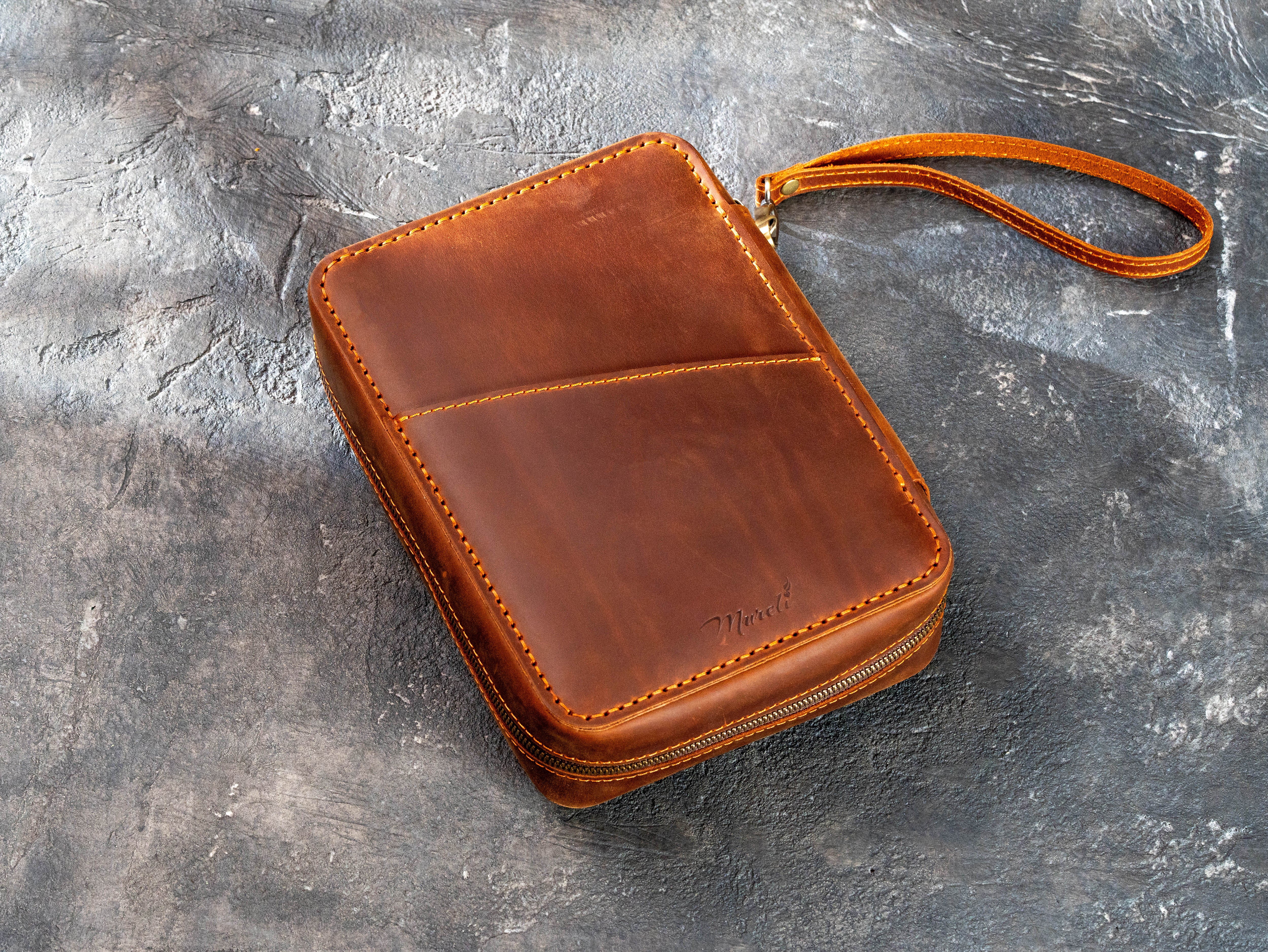 Leather Cigar Travel Case, Personalized Leather Cigar Holder Organizer