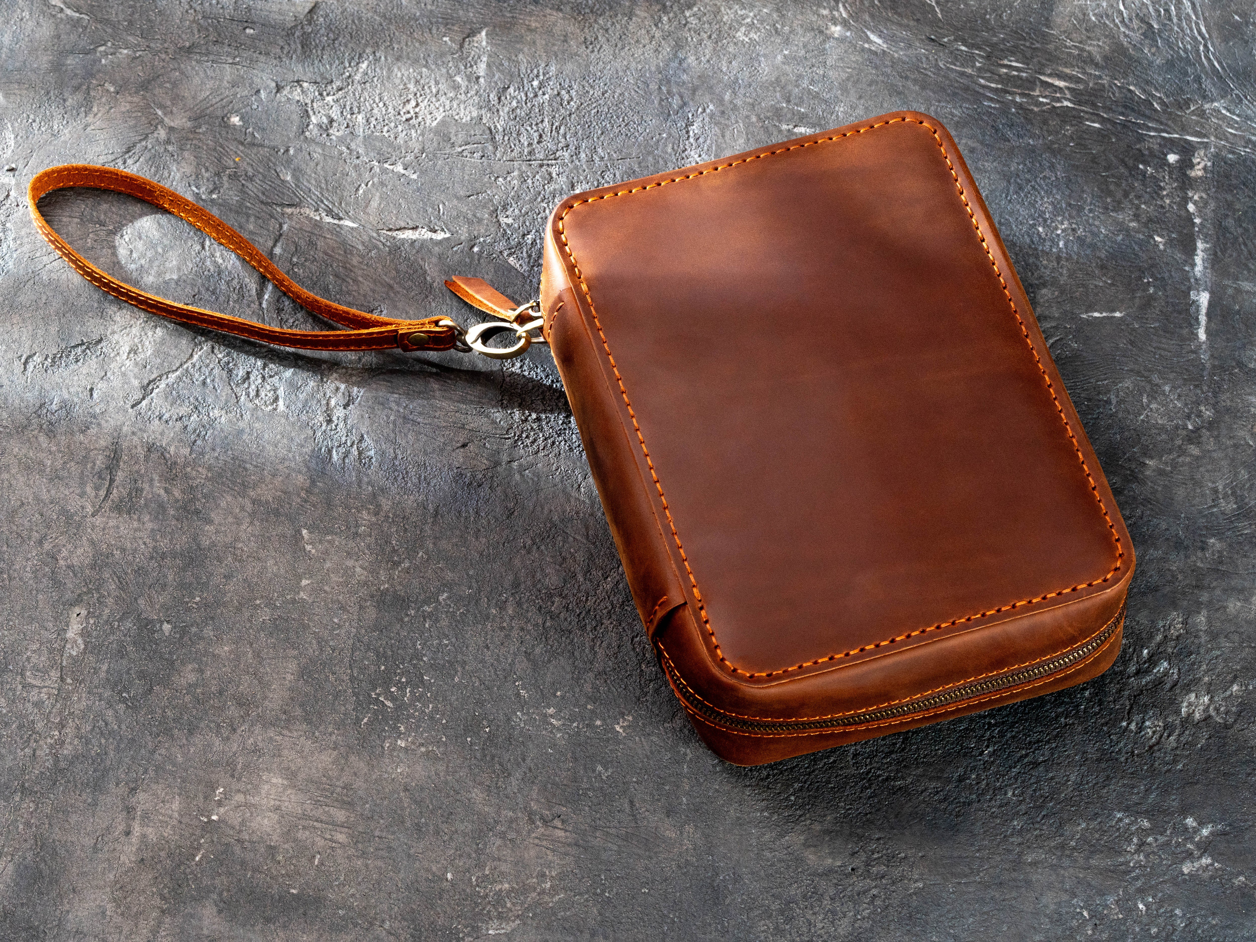 Leather Cigar Travel Case, Personalized Leather Cigar Holder Organizer