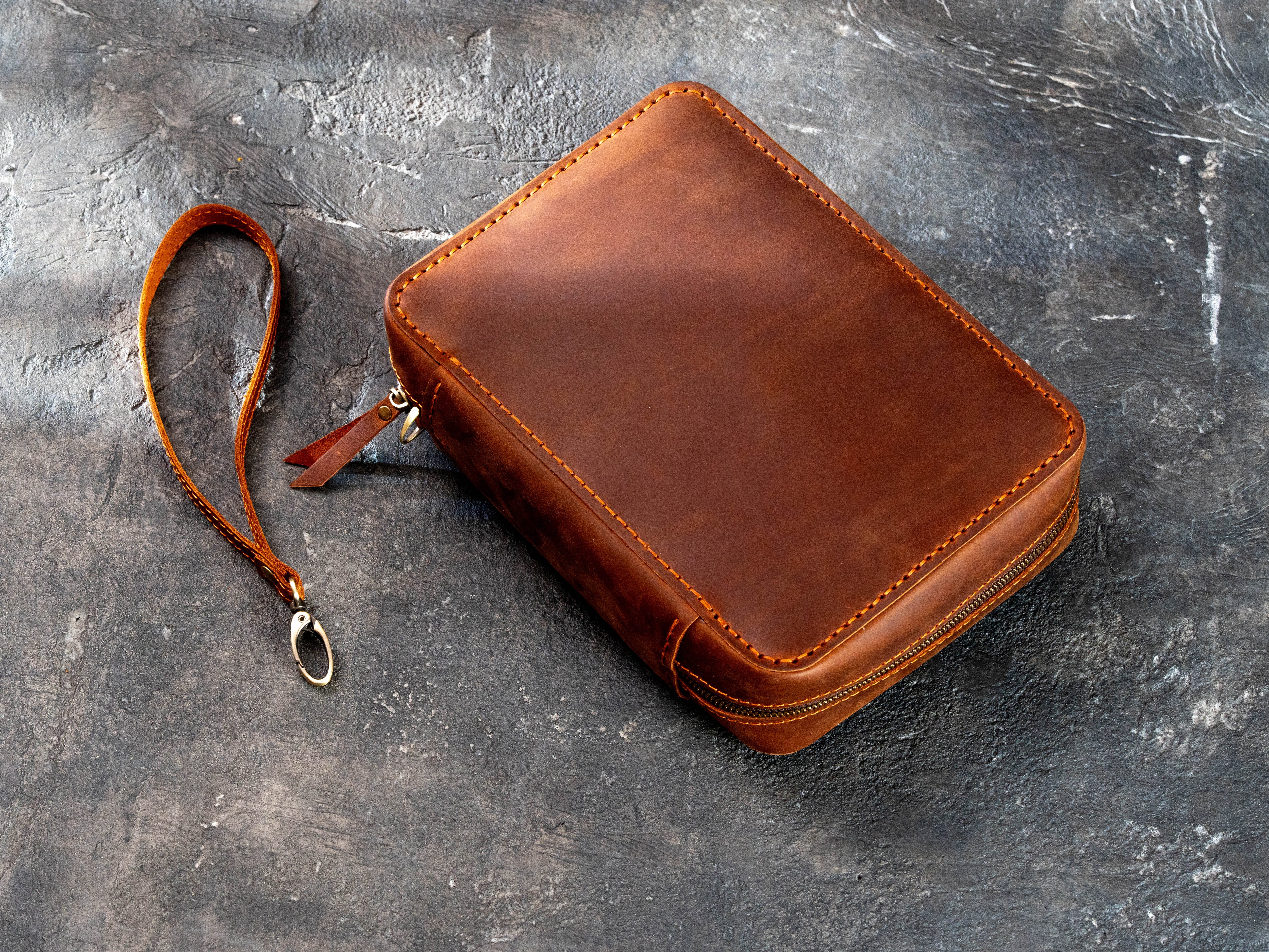 Leather Cigar Travel Case, Personalized Leather Cigar Holder Organizer